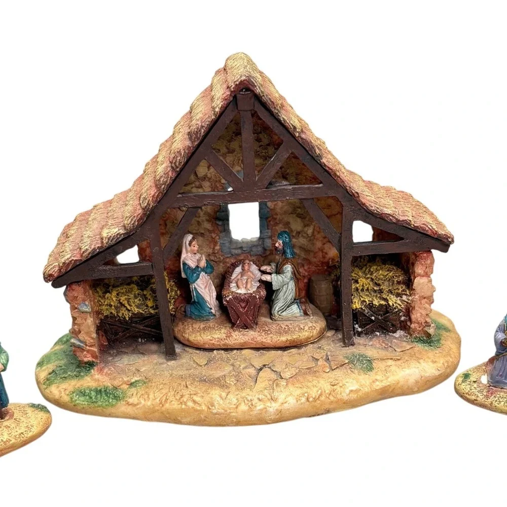 Hawthorne Miniatures Nativity Set‎ 3 Piece 1994 1995 Christmas Holiday Decor